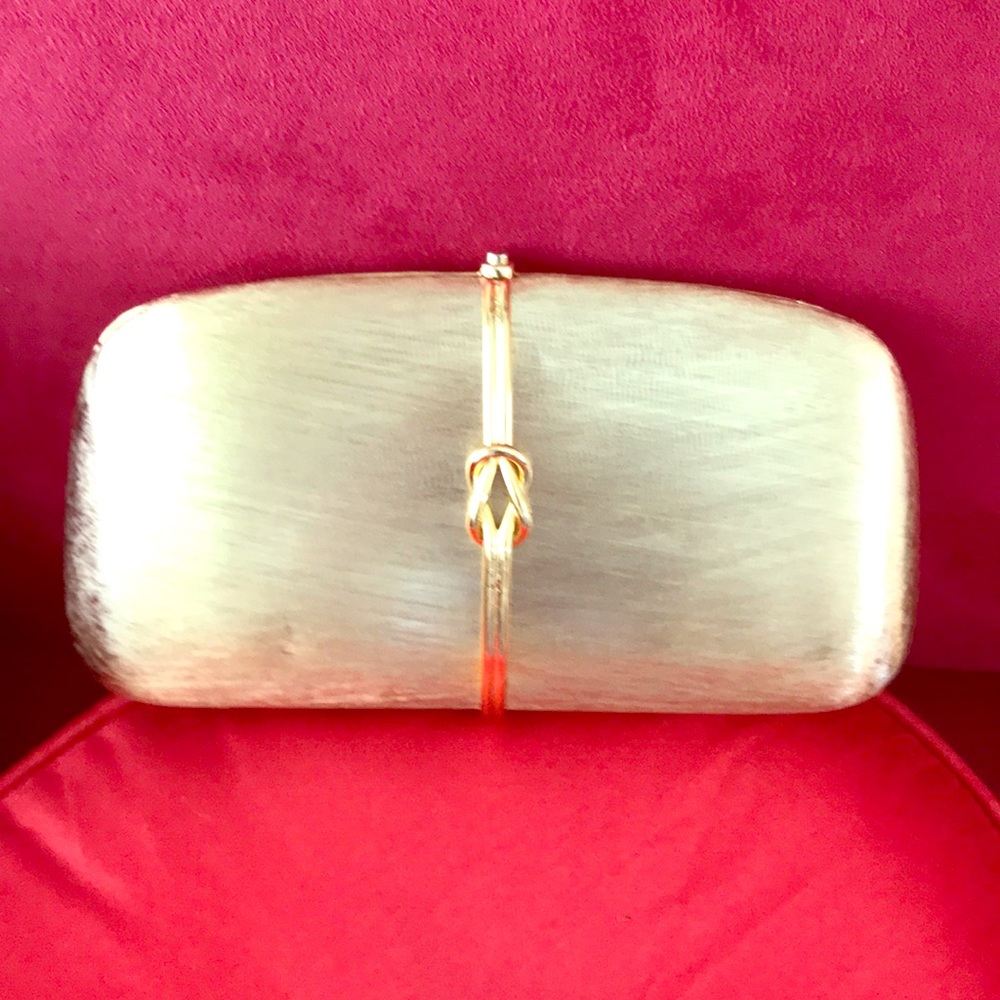 Vintage Rodo Italy brushed gold clutch
